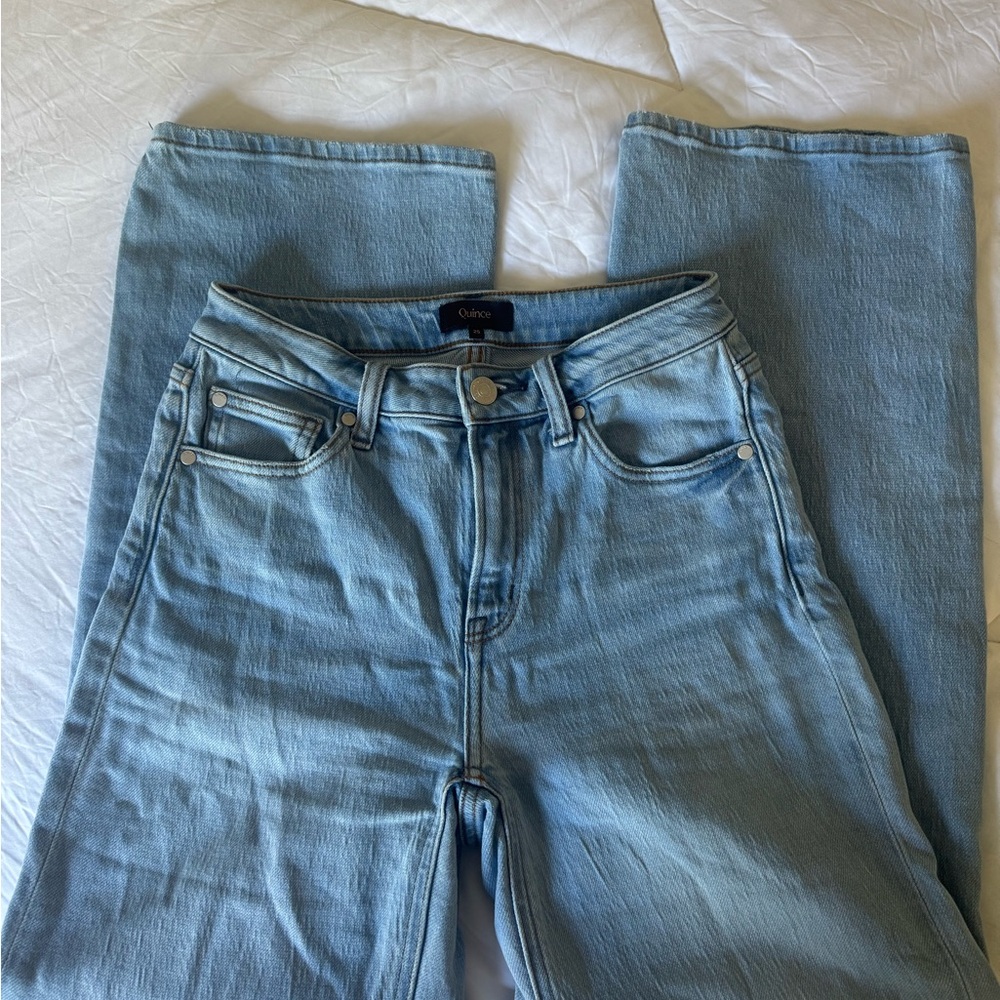 Quince Light Blue Women's Straight Leg Jeans